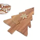 Christmas Tree Cheese Board Wooden Vegetable Platter Serving Tray With Handle