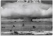 LGDSBHH Nuclear Weapons Test Poster Explosion Mushroom Cloud Baker Bikini Atoll 1946 Atomic Bomb Poster vintage poster Decorative Painting Canvas Wall Posters 12x18inch(30x45cm)