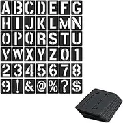 Letter Stencils Symbol Numbers Craft Stencils, 42 Pcs Reusable Plastic Alphabet Number Symbol Stencil Painting Board Embossing Template, DIY Reusable Portable Painting Stamping Mould Ruler Hollow Mold Craft