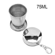 75ML Stainless Steel Collapsible Cup Folding Mini Mug Camping Telescopic