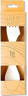 Spork by barg. Bamboo Fiber Travel Utensil for Everyday Use, BPA-free and Organic Material, Reuseable, Recyclable, 3-in-1 spoon-fork-knife, Light Weight Carry Design