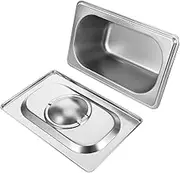 GRIRIW Double Layer Ice Cube Trays Ice Cream Storage Box Stainless Steel Freezer Containers