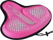 DAWAY C9 Foam Gel Padded Bicycle Saddle Cover, Extra Soft Wide Large Saddle Cover for Exercise Bike, Bike, MTB, Comfortable Saddle Pad for Men and Women, Seniors, 33 x 30 cm, Pink