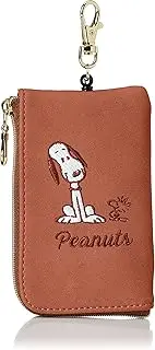 [SNOOPY] 0229 Key & Passport Key Case, Smart Key Pass Case, Women's, Girls, Embroidered, Synthetic Leather, Reel Type, Key Ring, Card Storage