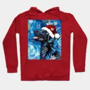 Black Labrador Santa Made in Australia Hoodie M to 2XL
