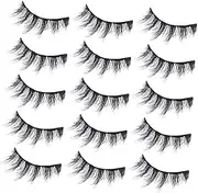 NIYANGLE False Eyelashes Girls Makeup Tool Lash Strip Set 20 Pairs Diy Lash Extension Kit for Party Night Out