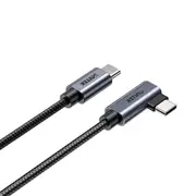 Unitek USB 3.0 USB-C Cable - 50cm - Space Grey Right Angled 90 Degree - Up to 100W PD Fast Charging - Up to 480Mbps - Aluminium Alloy [C14123BK-0.5M]