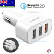 Orico 3-Port QC 2.0 Quick Charge 2.0 USB Car Charger 35W Output Smart Charger