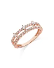 Bloomingdale's Fine Collection Diamond Double Row Ring in 14K Rose Gold, 0.48 ct. t. w.
