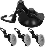 MAGICLULU 4Pcs Heavy Duty Suction Cup Hooks Versatile Black Suction Anchor for Secure Tie Down for Rv Awning Car Camping Outdoor Travel and Tent Light Clips