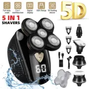 5D 5-in-1 Electric Men's Shaver Cordless Hair Trimmer Bald Head Razor Wet&Dry