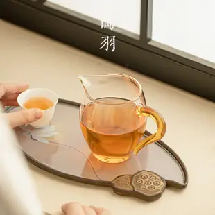 高硼矽玻璃 公道杯 加厚 耐高溫 茶海 分茶器 家用 茶漏 茶濾 功夫 茶道 配件