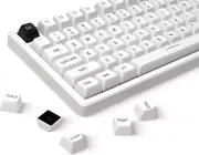 Minimalist White Keycaps, XVX Double Shot PBT Keycaps, 137 Keys Custom Keyboard