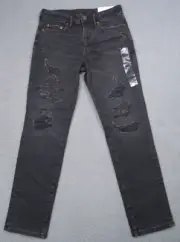 American Eagle Mens Jeans Size 28 x 28 Black Denim Slim Next Level Flex NWT
