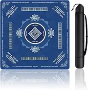 Mahjong Mat,Mahjong Mat for Table with Bag,31.5" x 31.5" Rubber Anti Slip and Noise Reduction Multi Purpose Mahjong Table Mat for Mah Jongg,Poker,Board Tile Games
