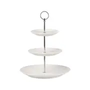Maxwell & Williams White Basics 3-Tiered Cake Stand Holder Porcelain Rnd 26.5cm