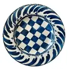Mikasa Checkered Melamine Salad Plates 9in Set of 4 Blue and White New
