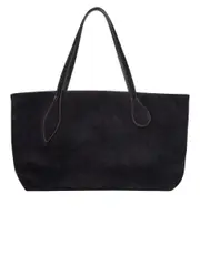 Liffner | Mega Sprout Tote in Black Suede | The UNDONE
