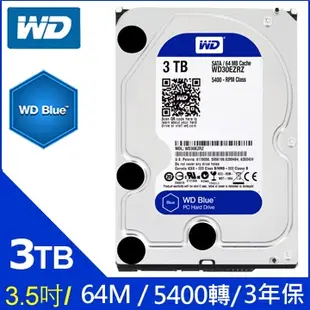 WD [藍標] 3TB 3.5吋桌上型硬碟(WD30EZAZ) 3T