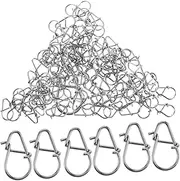 Mipcase 100pcs Stainless Steel Snap Hooks Lure Making Supplies for Saltwater Fishing Bait Hooks Fishing Lure Kit