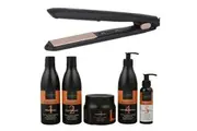 Cabello Silk Smooth Styler (Black) + Cabello Complete Hair Care Treatment 'Keep Me Hot' - Combo