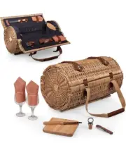 Picnic Time Verona Wine & Cheese Basket - Wicker Wine Tote With Service For Two