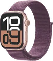 Apple Watch Series 10 GPS 42mm Rose Gold Aluminium - Plum Sport Loop