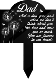 Dad Memorial Stake Markers for Cemetery Grave Sympathy Acrylic Dandelions Plaque