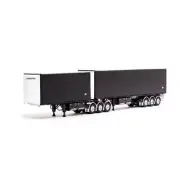1:50 Eziliner B-Double Trailer Set -- Black/White -- Drake Truck ZT09279