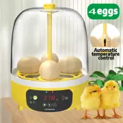 Egg Incubator 4 Eggs Automatic Digital Led Hatch Turning Chicken Duck Incubator