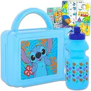 Disney Stitch Lunch Box for Girls - Bundle with Lilo and Stitch Lunch Box with Stitch Water Bottle Plus Stickers, Tattoos, More | Stitch Lunch Box Container Set