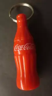 Coca-Cola Red Wooden Bottle Opener and Keychain