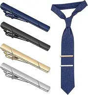 [SOGHO] Set of 4 tie clips, tie clips for men, tie pin silver, tie pin, fire brigade, men's tie pin, classic business style, for Valentine's Day, meeting, date, 58mm, copper, Copper
