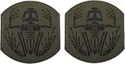 [YOYUMI] Skull Frog Patch Frogman Military Tactical Morale Patch Armband Infrared Reflective Luminous Patch for Backpack Uniform Pack of 2 - Army Green