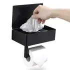 Toilet Paper Holder Stainless Steel Wall Mounted Roll Paper Holder Hidden Wipe ✮