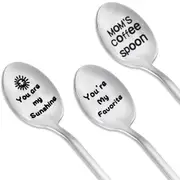 3pcs Set Mothers Day Gift Fathers Day Gift You are My Sunshine Engraved Spoon Love Gifts