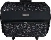 Everything Mary 4 Wheels Collapsible Deluxe Sewing Machine Storage Case, Black - Rolling Trolley Carrying Bag for Brother, Singer