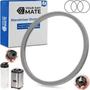 Replacement Sealing Rings 4 Pieces Silicone in Grey Compatible with WMF Kult X M