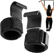 Gym Wrist Wraps - Pull Ups Grips Hook | Ergonomic Padded Wrist Wraps Hooks Supports for Workout Home Fitness Strength