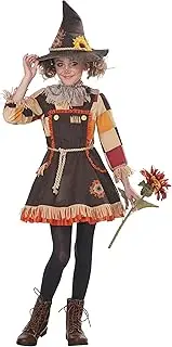 California Costumes Girls Patchwork Scarecrow Child Costume Brown, large