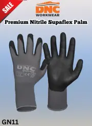SALE DNC Premium Nitrile Supaflex Gloves Ultra-Flex Safety Protection GN11