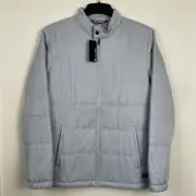 NEW Travis Mathew Interlude Puffer Jacket Men Medium Full Zip Heather Sleet Gray