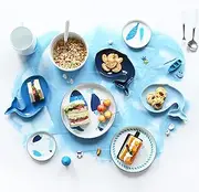 Creative Cartoon Ceramic Bowl Set, Children's Tableware, Whale Shape, Plate, Mug