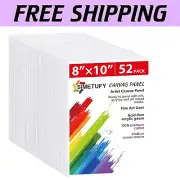 Artisan Quality 52 Piece Canvas Set - 8x10 Acrylic & Oil Panels for Beginners