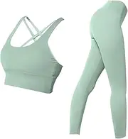 [Yardenfun] Summer Quick Dry Yoga Suit Set Bra Leggings Vest High Waist Pants Activewear