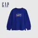 Gap 男幼童裝 Gap x 風火輪聯名 Logo純棉印花圓領長袖T恤-藍色(774029)