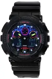 Casio G-Shock Virtual Rainbow Analog Digital Quartz GA-100RGB-1A 200M Mens Watch