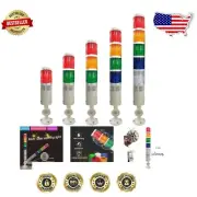 Colorful 5-Stack LED Warning Light with Rotatable Base & High Decibel Buzzer