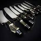 Handmade Chef Knife Set with Stag Horn Handles With Bag – Premium Quality
