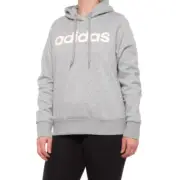 Adidas Women's Essentials Linear Fleece Hoodie Sweatshirt Gray Sz 1XL